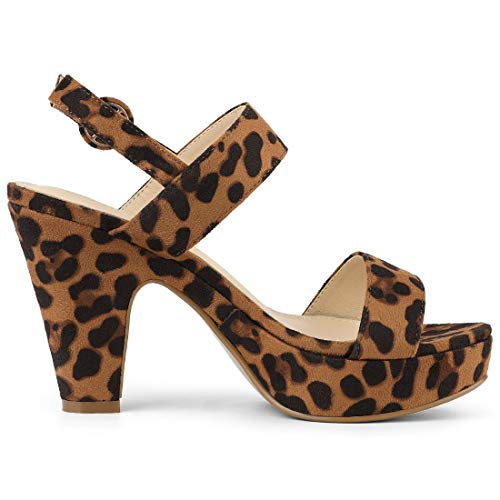Image of Allegra K Women's Slingback Platform Heels Chunky High Heel Sandals