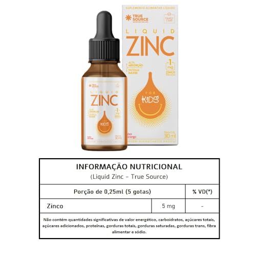 Liquid Zinc Sabor Morango 30ml - True Source