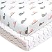 TL Care 2 Pack Printed 100% Natural Cotton Jersey Knit Fitted Pack N Play Playard Sheet, Pink Whale/Pink Zigzag, Soft Breathable, for Girls