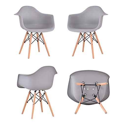 ArtDesign FR Fauteuils pour Salle à Manger/Salon/Chambre à Coucher, chaises Modernes avec Pieds en Bois Naturel, Construction en métal Robuste