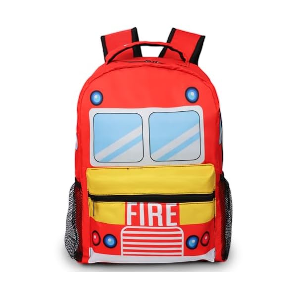 Firetruck-Backpack-Cartoon-Backpack-Fun-and-Functional-Backpack-for-School-Work-and-Travel-17-Inch-red TIANXIADIYI Firetruck Backpack Cartoon Backpack Fun and Functional Backpack for School Work and Travel 17 Inch (red)