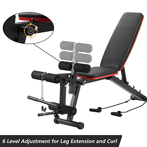 Wesfital Adjustable Weight Benches, Utility Workout Bench Strength Training Bench Incline/Decline for Home Gym