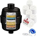 Shower Filter for Hard Water - Shower Water Filter - Shower Head Filter - Water Softener to Remove Chlorine and Fluoride - 6 Replacement Cartridges -20 Stage,Oil Rubbed Bronze