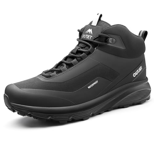 OUTJET Men's Waterproof Hiking Boots Lightweight...