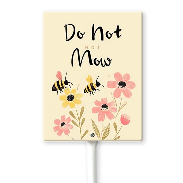 Do Not Mow Sign with Metal Stake 8 x 12 Inches No Mow May Yard Sign No Mow Signs Aluminum ​Garden Signs Outdoor for Lawn Yard Garden Decor, Easy to Install