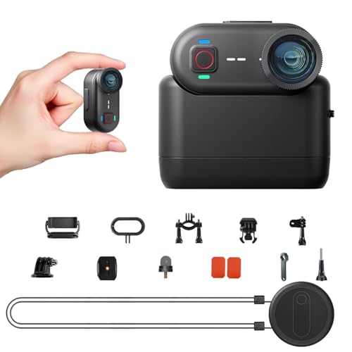 Apexcam K80 Mini Action Cam,POV Camera Con Memoria Integrata da 64GB,4K WiFi EIS Mini Body Cam...
