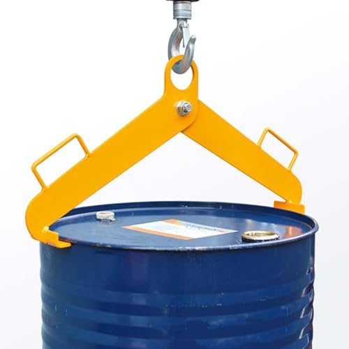 JKJZSALJ Vertical Drum Lifter Clamp For 30-55 Gallon Steel & Plastic Drums, Heavy-Duty Alloy Steel, 1100 Lbs Capacity, Ergonomic Design For Safe Handling,C