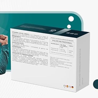Vitamina D3 2000 UI + Vitamina K2 160 compresse ad Alto Dosaggio per Articolazioni, Ossa, Denti, Muscoli, Sistema Immunitario ed Assorbimento del Calcio e del Fosforo (160 Unità (Confezione da 1))