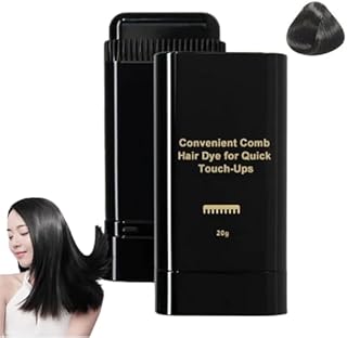 White Hair Concealer Stick for Women, Hair Color Stick, Waterproof and Sweat-Proof Hair Dye Comb, 2-in-1 Hair Dye Sticks, Portable Hair Color Touch-Up stick for Women & Men (Black)