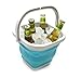 SAMMART 5L (1.3 Gallon) Sqare Collapsible Plastic Bucket - Foldable Square Tub - Portable Fishing Water Pail - Space Saving Outdoor Waterpot (1, Bright Blue)