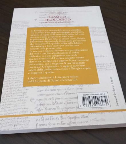 Lessico Filologico. Un Approccio Alla Filologia - 2