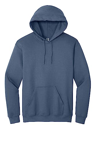 Image of Gildan Men's Heavy Blend Fleece Hooded Sweatshirt G18500 (Medium, Indigo Blue)
