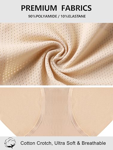 Image of voenxe Women Seamless Hipster Underwear,No Show Ladies Panties Bikini,Full Coverage Breathable Briefs,Comfy,Invisible,5-Pack