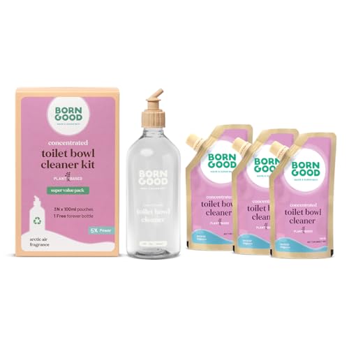 Image of Born Good Toilet Bowl Cleaner Concentrate 1.5L Bottle Pack | 1 Pouch 50ml = 500ml Toilet cleaner | No Toxic Fumes | Kills 99% Bacteria | Removes Skid-marks | Planet-Friendly