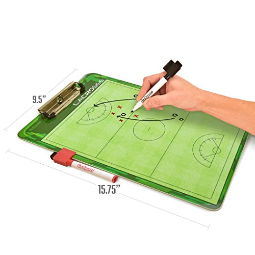 Gosports Women's Lacrosse Coaches Board, Double Sided Dry Erase Surface With 2 Pens #TOP1