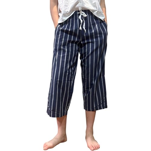Image of CYZ Comfortable Cotton Capri Woven Pajamas for Women, Casual Capris for Women, Perfect for Daily Wear and Sleepwear