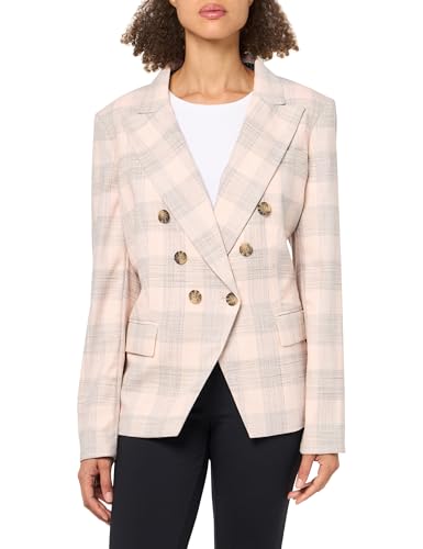 Tommy Hilfiger Women's Blazer Double Breasted Plaid Printed Sportswear