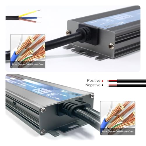 Image of QNNP LED Driver 300 Watts 24V DC Low Voltage Transformer Waterproof IP67 Power Supply Transformer Adapter AC 85V-265V to 24V DC, LED Power Supply for Indoor Outdoor Lighting