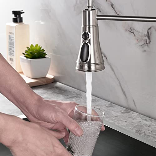 Sadalak Kitchen Faucet Spray Head, Kitchen Sink Faucet Pull Down Sprayer Nozzle Replacement Parts, 3 Modes With Aquablade Stream Spray G1/2 Connector (Not Compatible With Moen, Kohler) #TOP5