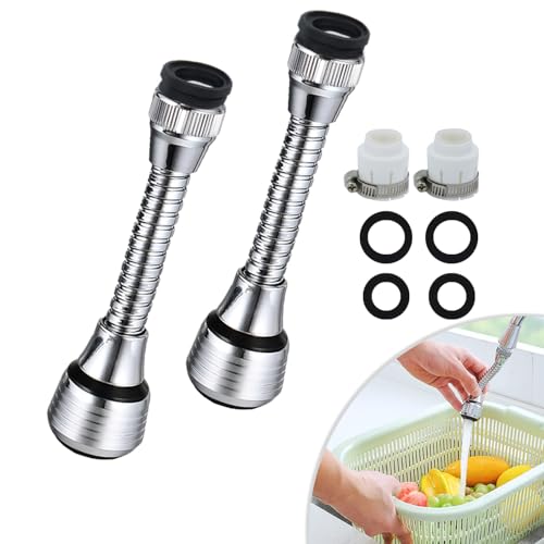 SIGANDG Ducha para fregadero de cocina Extensor Para Grifo De Fregadero De Cocina para el Hogar, Cocina, Baño, Grifo Con adaptador(Paquete de 2)