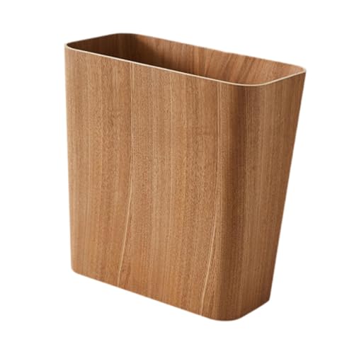 FLCPJGV Cesta de residuos de madera, contenedor para desechos en baño, Marrón Claro, Individual