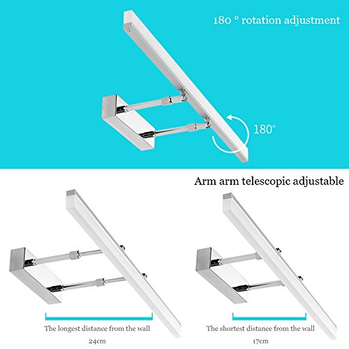 Éclairage mural doré LED et lampes de miroir de bain réglables - 4