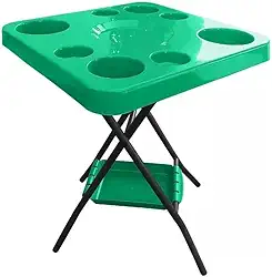 Mesa Mesinha Petisqueira Dobrável Portátil Bandeja Churrasco Praia Bar Bares Piscina Área de Lazer (Verde)