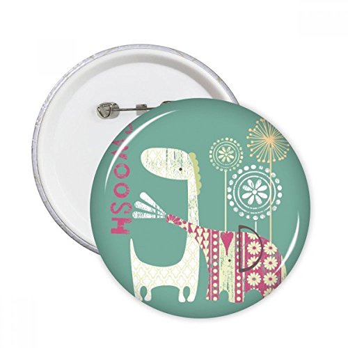 Pins badge vêtement girafe éléphant rond multicolore décoration sac à dos