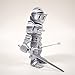 Whattiho 3D Printed Skeleton Knight, Articulated Skeleton Knight, Flexible Skeleton Figure with Removable Accessories, 3D Printed Fidget Toy Novelty Skeleton Halloween Decor (Silver)