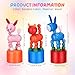 NUOBESTY Wooden Push Puppets Toys Kids Finger Thumb Puppets Animal Figurines Party Favors Press Base Toy Role Play Performance Props 12pcs Random Colors