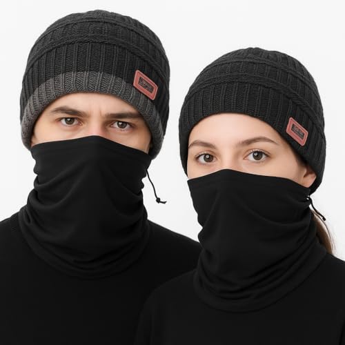 Kit de Inverno 3 Pe?as, Gorro Peluciado, Luvas Touch Screen e Cachecol