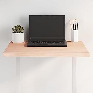 Medium Brown Solid Oak Wood Table Top Untreated Live Edge Rustic 23.6x23.6x0.8 Inch Natural Grain Texture Sturdy Construction Versatile Use for Dining Room Office Decor