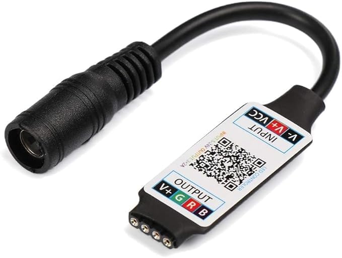 DC 5V-24V Mini Bluetooth RGB Controller 6A for 3528 5050 COB LED Strip Light Wireless Smart Phone Controller (Black)
