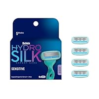 Schick Hydro Silk Sensitive Women's Razor Blade Refills, 4 Count | 5-Blade Razors for Women Sensitive Skin | Womens Razor Refills for Sensitive Skin