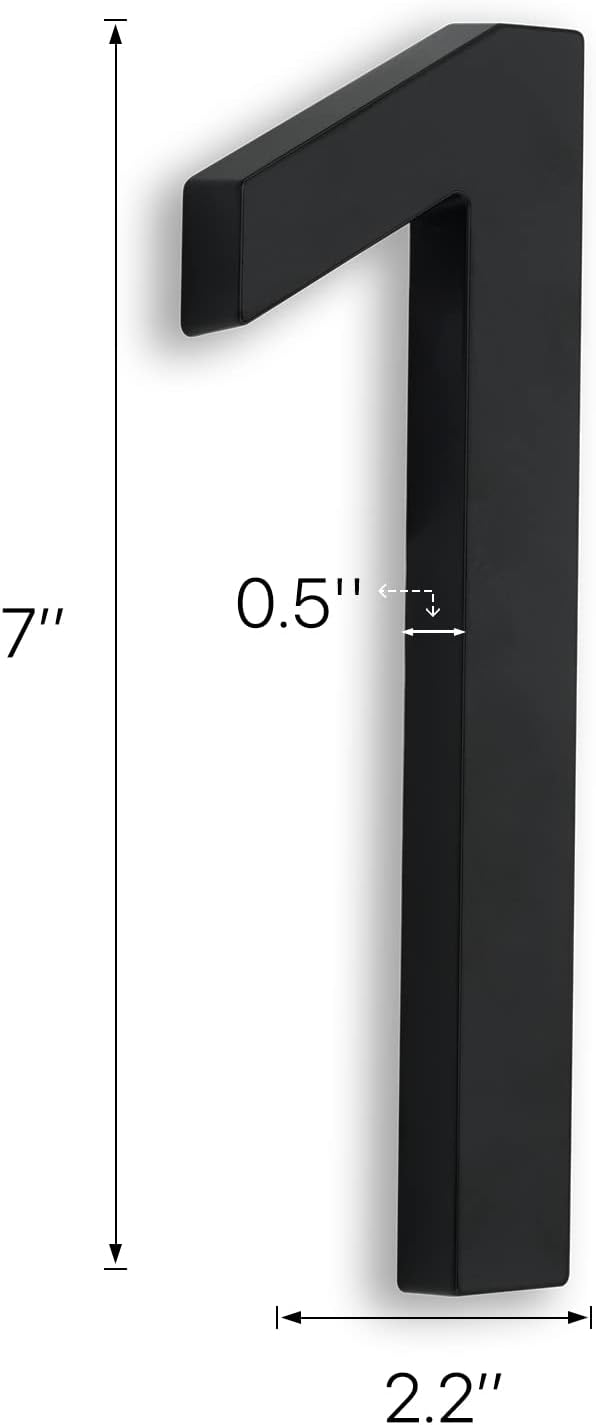 7 Inch House Numbers For Outside modern,Address Numbers For Houses Numbers For Address On House Metal Black Large Modern House Number Door Numbers For House Floating Flush Mount Zinc Alloy Black thumbnail