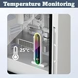 KLLsmDesign Obsługa GPU RGB z regulacją wysokości ze zintegrowanym wyświetlaczem temperatury, 3PIN 5 V PC stojak na kartę graficzną, uchwyt zapobiegający zwisaniu i podstawa magnetyczna
