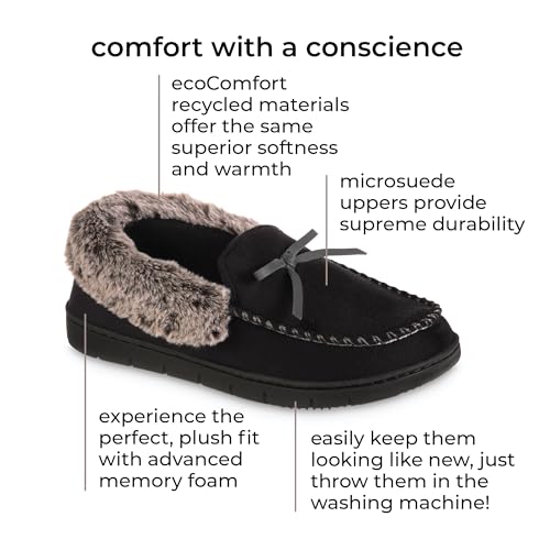 isotoner Women's Microsuede Moccasin Slippers Non-Slip, Indoor/Outdoor, Memory Foam, Machine Washable2