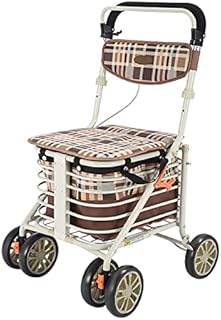 Walker with Seat and Wheels Rollators 4 Wheel with Seat Folding Lightweight Walking Aids Mobility Walkers with Padded Seat,Lockable Brakes and Carry Bag,Adjustable Height Gift for Mom Dad