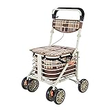 H.Slay Andadores Andador Rollator Caminador con Asiento Y 4 Ruedas Hecho De Aluminio Y con Frenos, Altura Regulable,Peso Máximo Soportado 130 Kg,Brakelever