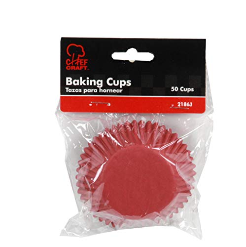 Image of Chef Craft Classic Cupcake Liners, 50 Count, Dark Red
