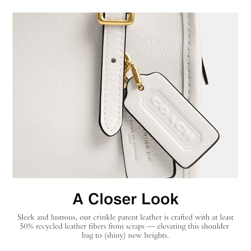 Coach Crinkle Patent Swing Zip Bag 20, B4/Chalk4