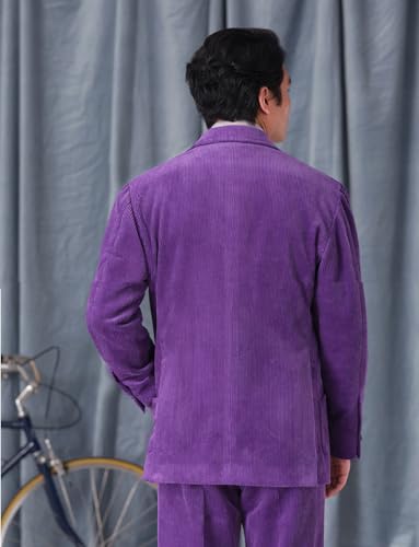 Men's Corduroy Suit Two Pieces Single Breasted Button Jacket & Pants Christmas Homecoming Tuxedo2