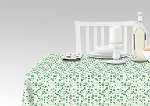 Tovaglia da cucina con stampa digitale 100% Made in Italy antiscivolo per sala da pranzo lavabile e antimacchia Modello Rexana cm 140x140
