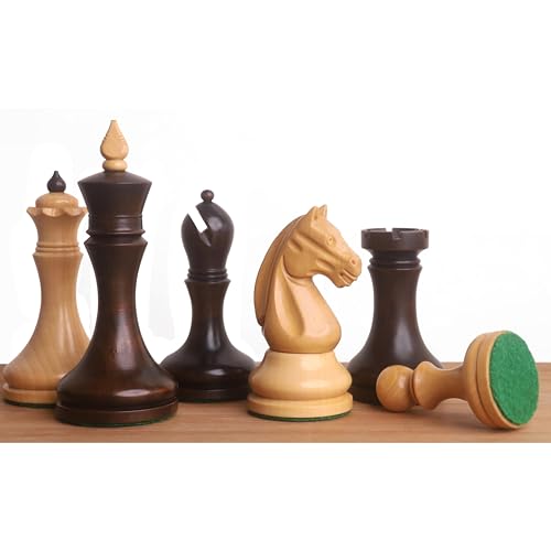 Jeu d'échecs Candidates Series en buis teinté acajou style minimaliste