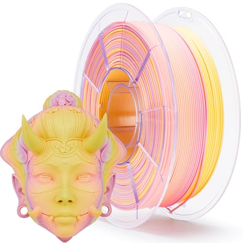 Image of ZIRO 3D Printer Filament PLA, Fast Color Changing Filament(Matte), Color Change by Length PLA, Fit Most FDM 3D Printers, Matte Finish 1KG / 2.2lbs Spool, Sunlit Petal