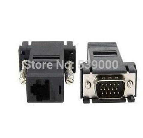 Gimax 50pcs VGA To RJ45 Adapter CAT5 CAT6 Cable Transmission 15Pin VGA Extender