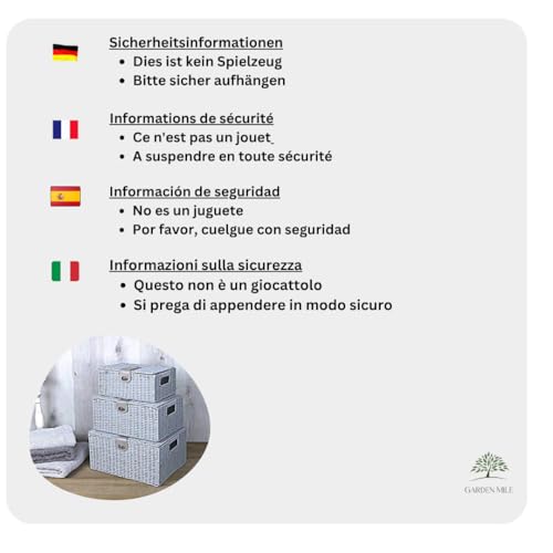 HomeZone Pack of 3 Lockable Grey Wicker Storage Basket with Lids Rattan Woven Decorative Storage Boxes with Lids Grey Baskets for Bathroom Bedroom Kitchen Stair Baskets Hampers - Cosy Home Interiors HomeZone Pack of 3 Lockable Grey Wicker Storage Basket with Lids Rattan Woven Decorative Storage Boxes with Lids Grey Baskets for Bathroom Bedroom Kitchen Stair Baskets Hampers - Image 2