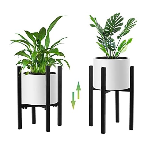 STLOVe Flower Stand Indoor Decor Flower Pot Shelf Black Iron Pot Stand Planter Holder for Flowerpot Home Garden Corner Porch(Pot & Plant Not Included) (Adjustable) Cover