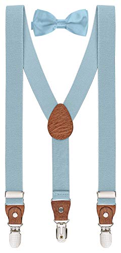 BomGuard Kinder Hosenträger & Fliege Set – Hellblau