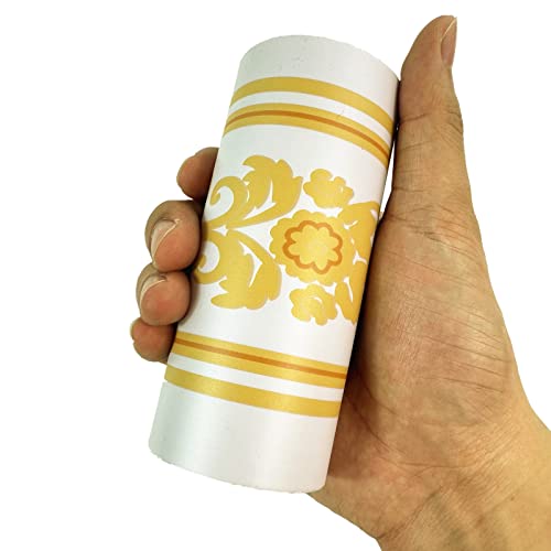 5 Metri Autoadesivo Vintage Giallo Motivo Floreale...